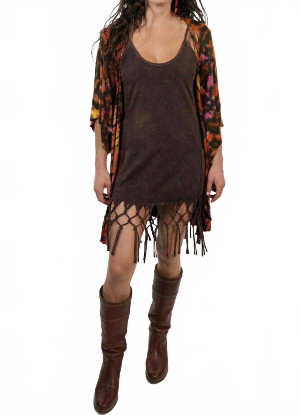 NEW JAYLI women's tank dress in stonewash spandex brown